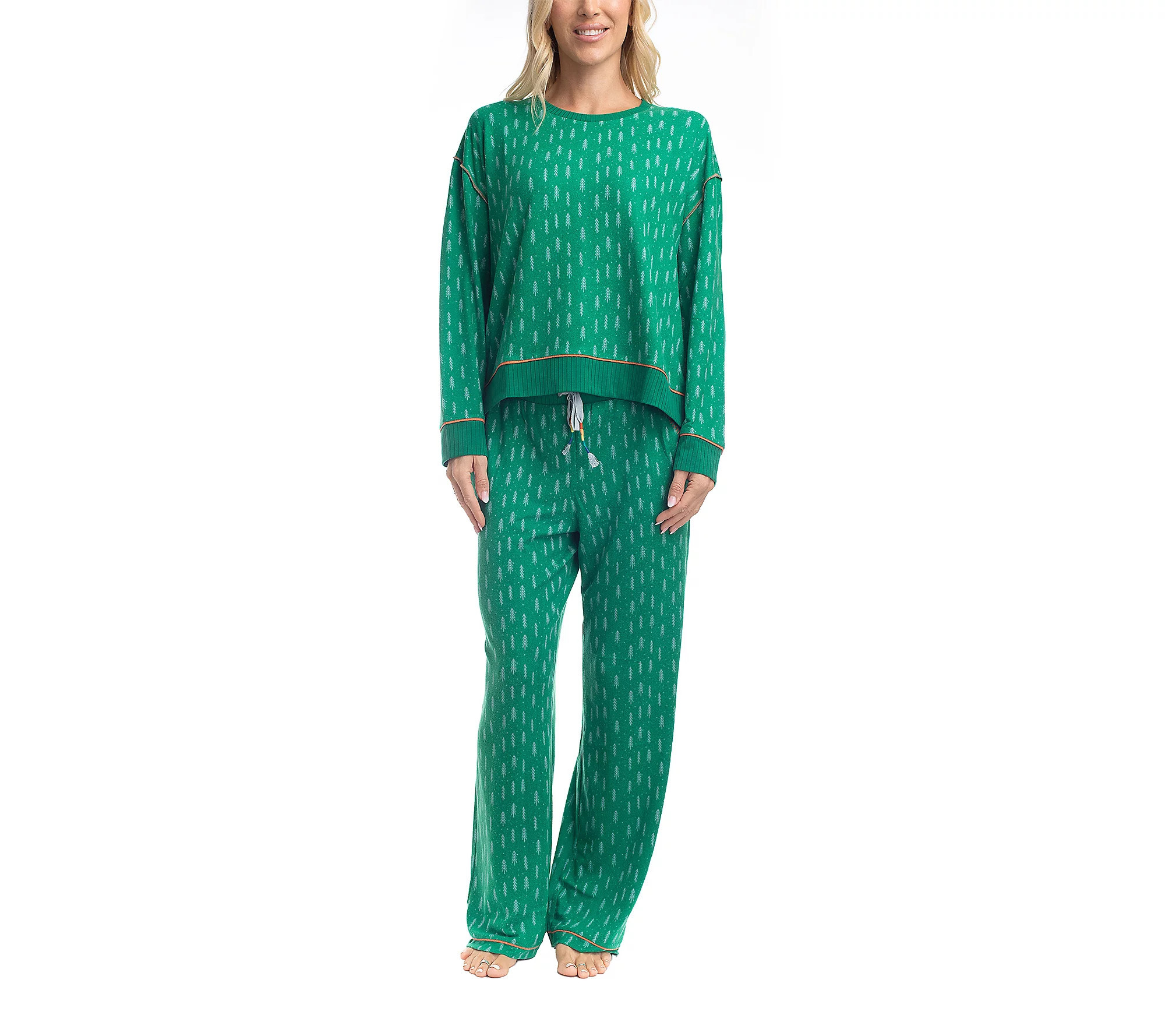 Ocean Pacific All the Classics Long Sleeve PJ Set | QVC