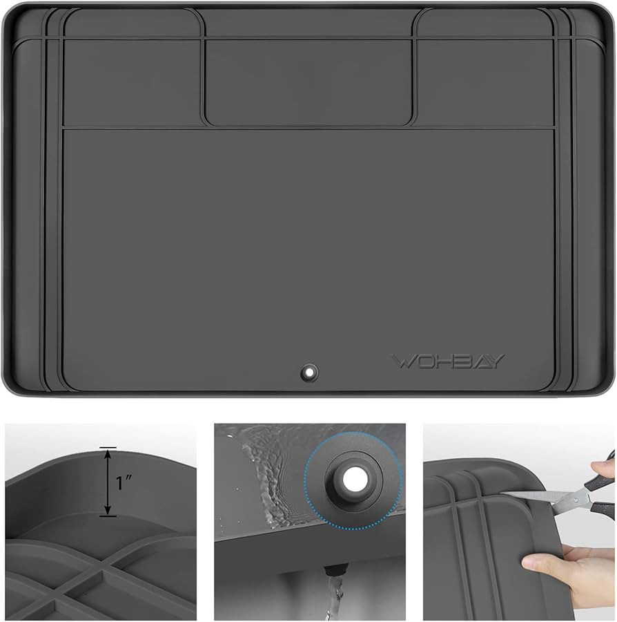Under Sink Mats for Kitchen Waterproof, 34" X 22" Or Smaller Cut to Fit Under Sink Drip Tray for ... | Amazon (US)