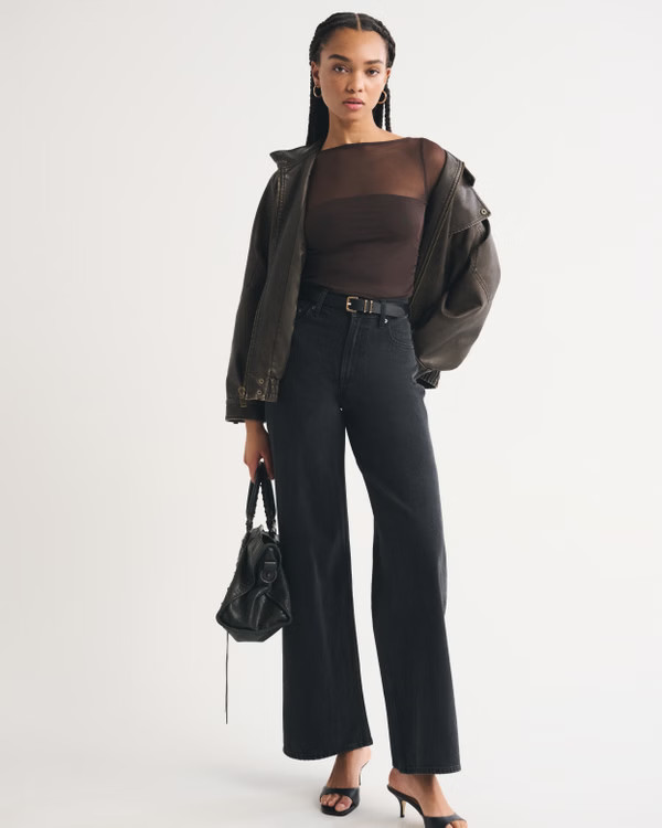 Bra-Free Long-Sleeve Open-Back Hardware Bodysuit | Abercrombie & Fitch (US)