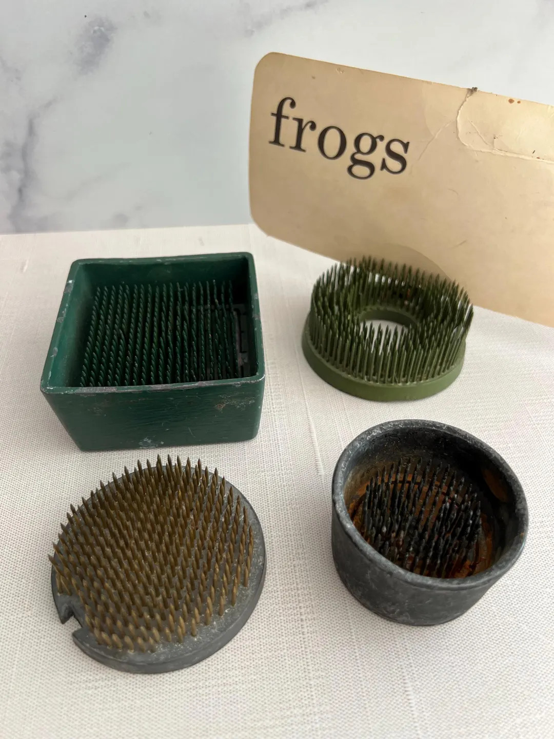 Vintage Flower Frogs, Cast Metal, Set of 4, an Instant Collection - Etsy | Etsy (US)