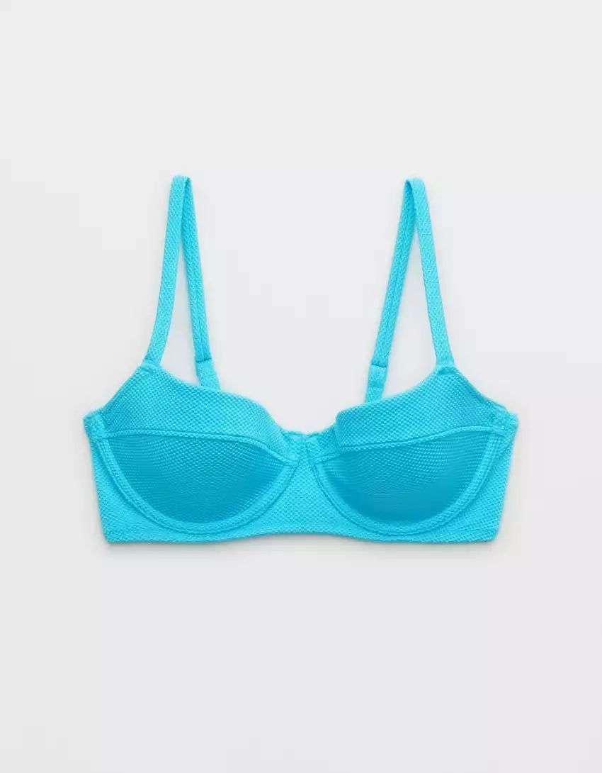 Aerie Shine Pique Lightly Lined Underwire Bikini Top | American Eagle Outfitters (US & CA)
