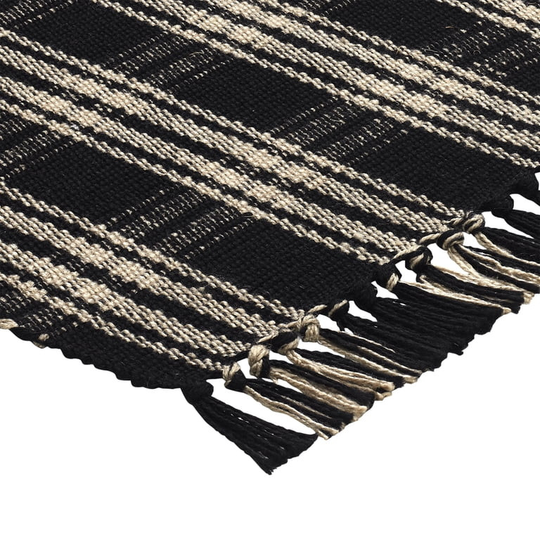 My Texas House Halloween Black Plaid Indoor/Outdoor Layering Rug, 24" x 38" | Walmart (US)