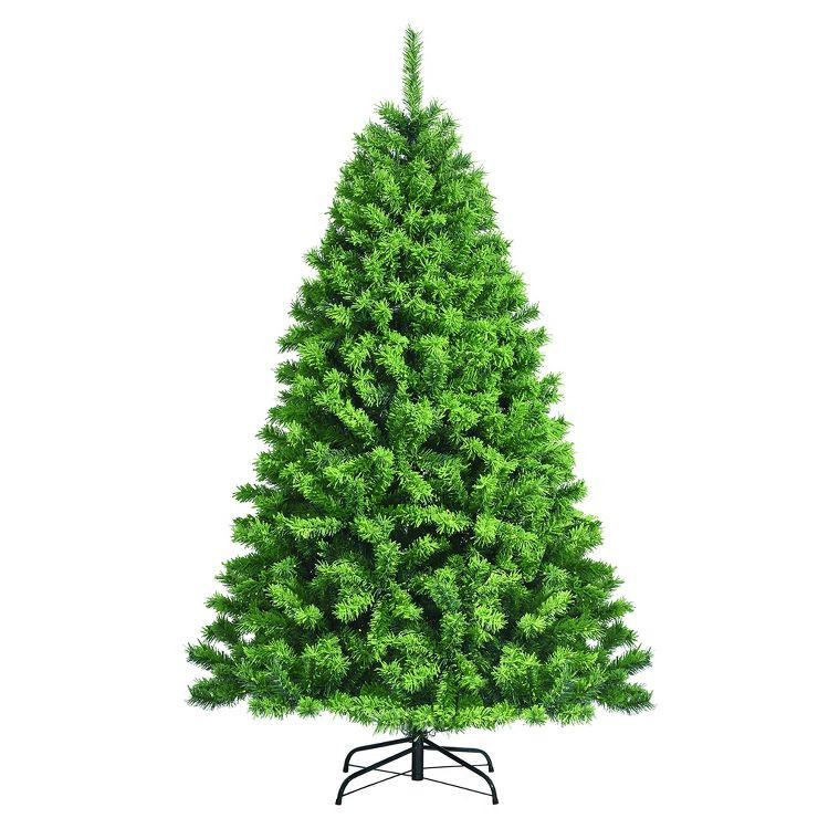 Costway 6.5ft Snow Flocked Hinged Artificial Christmas Tree w/ Metal Stand Green | Target