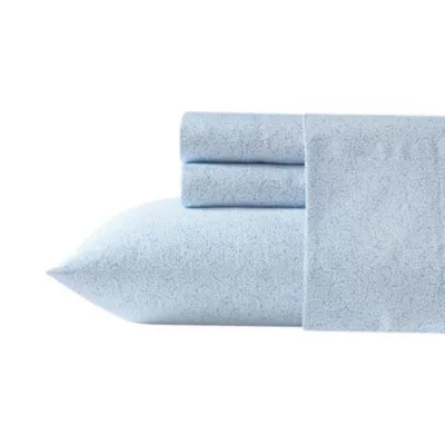 Laura Ashley Little Vines Cotton Sheet Set, Blue | Belk