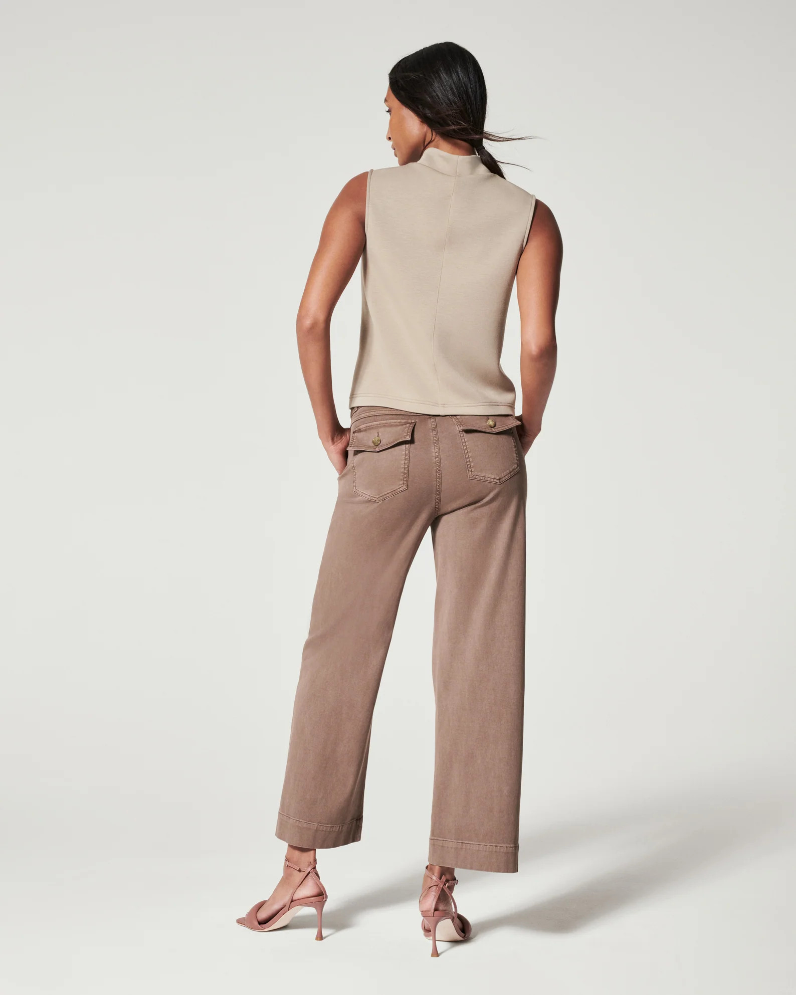 Stretch Twill Cropped Wide Leg Pant | Spanx