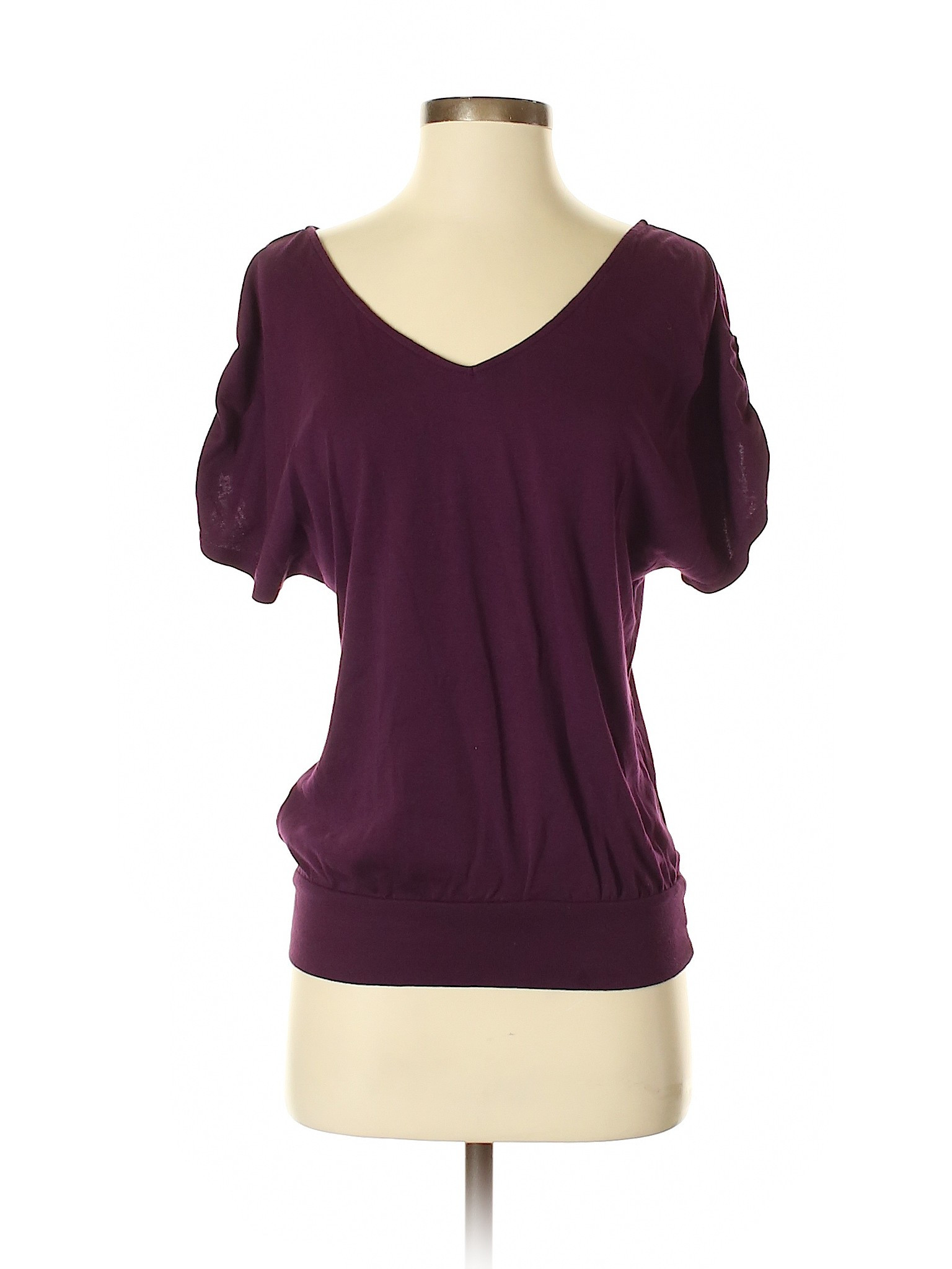 Express Short Sleeve Top Size 0: Burgundy Women's Tops - 43370176 | thredUP