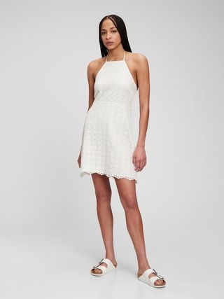 Halter-Neck Eyelet Dress | Gap (CA)