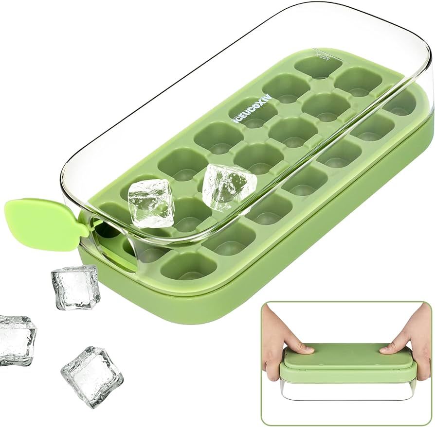 Ice Cube Tray, Easy Release Ice Mold - Silicone 21 pcs Ice Cube Trays for freezer - Ice Box for C... | Amazon (US)