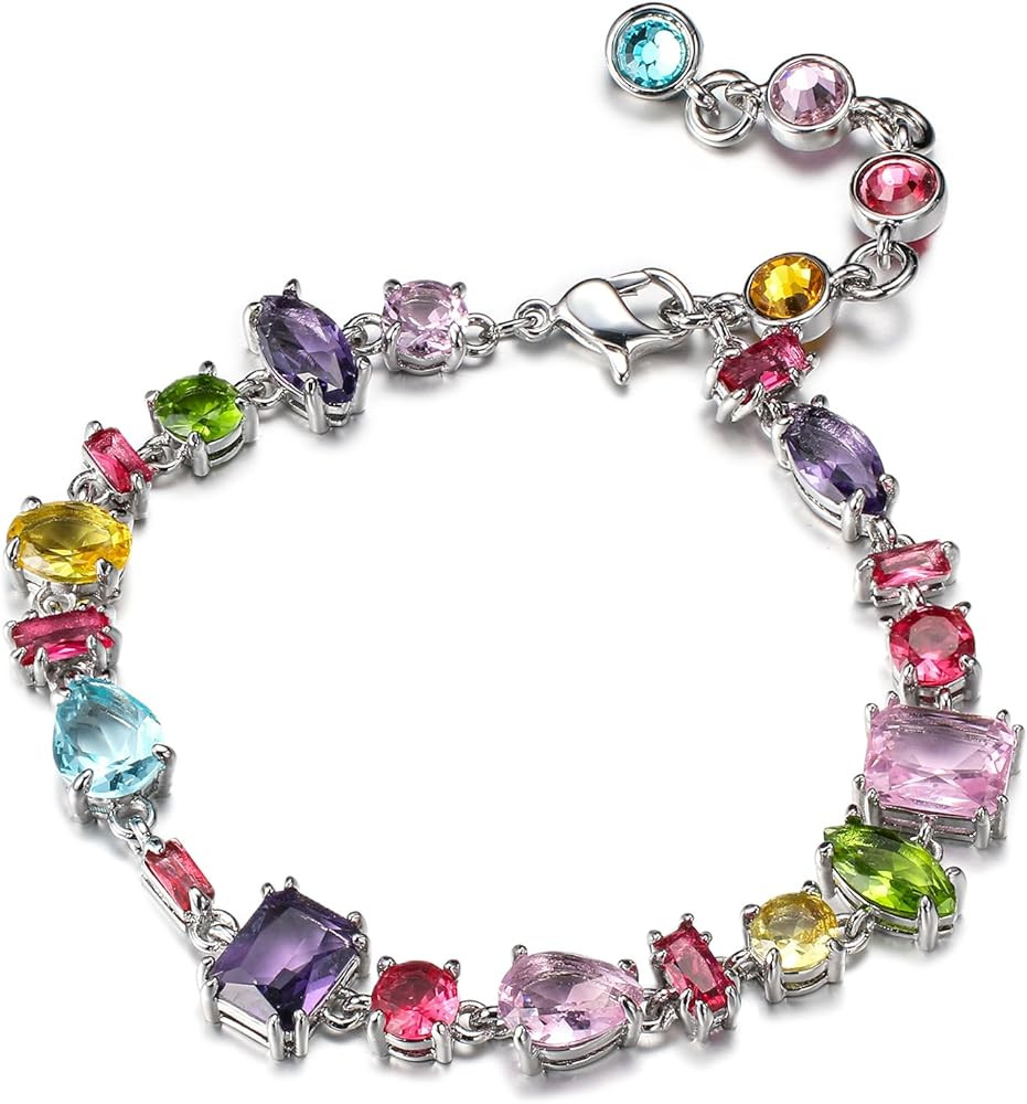 Crysdue Sparkling Cubic Zirconia Tennis Bracelet Christmas Jewelry Gift for Women | Amazon (US)