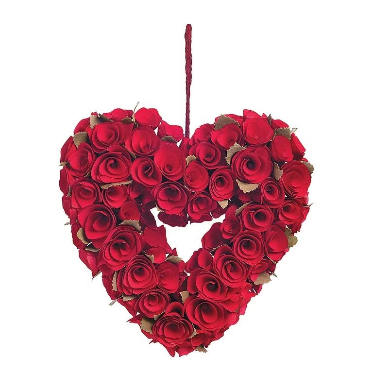 Red Rose Heart Wreath - Home Decor - 1 Piece | Walmart (US)