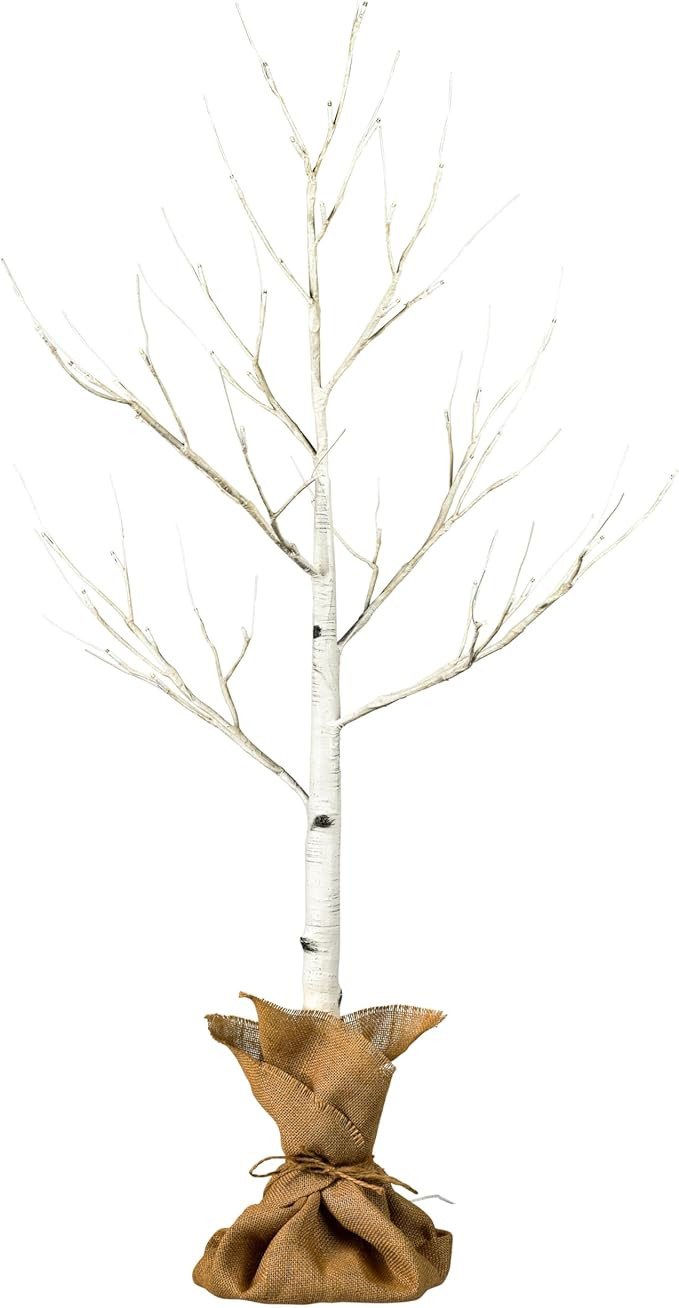 Vickerman 4' White Birch Twig Tree - Warm White 3mm Wide Angle LED Lights - Prelit Decorative Tre... | Amazon (US)