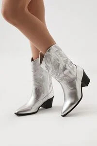 Faux Leather Cowboy Ankle Boots | Forever 21 (US)