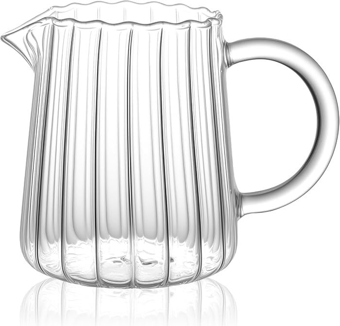 8.5 Ounces Glass Pitcher Small Pitcher Milk Forther Cup Mini Creamer Container Tea Serving Carafe... | Amazon (US)