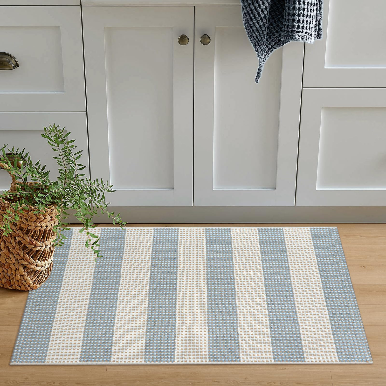 OJIA Front Door Mats Outdoor 24"x35" Machine Washable Indoor Outdoor Rugs Doormat Cotton Woven En... | Amazon (US)