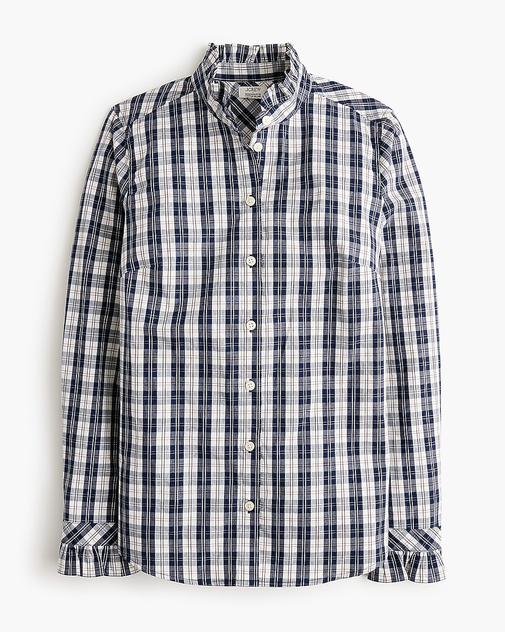 Ruffleneck button-up top | J.Crew Factory