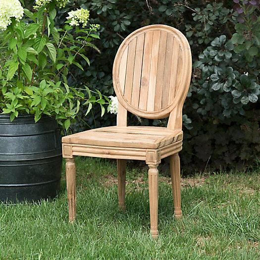 Palladio Oval Back Teak Side Chair | Terrain