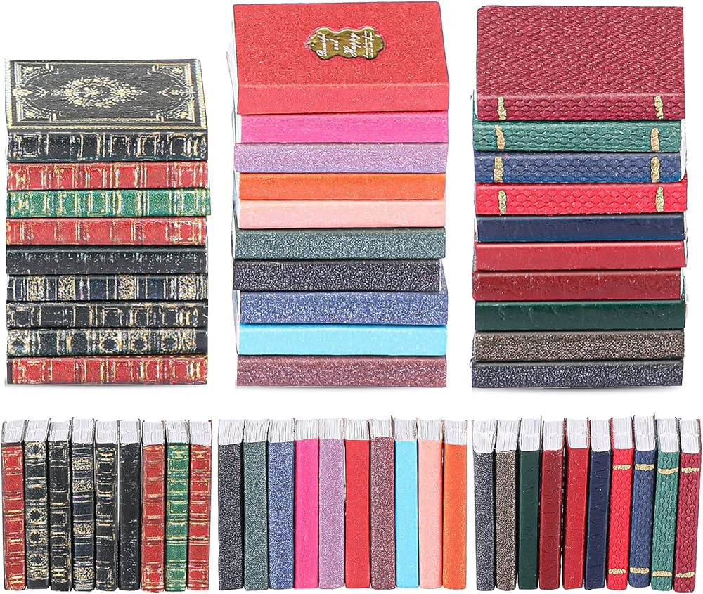 29 Pieces 1:12 Scale Miniatures Dollhouse Books Assorted Timeless Miniatures Books Mini Books Mod... | Amazon (US)