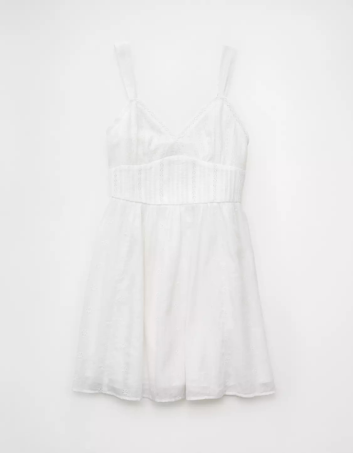 AE V-Neck Eyelet Mini Dress | American Eagle Outfitters (US & CA)
