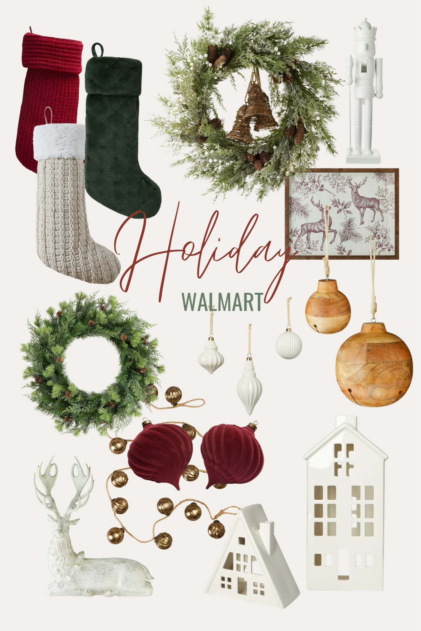 Walmart Christmas decor, Walmart Christmas, Walmart Christmas ornaments, Christmas wreath, velvet ornaments, gold bells, Christmas bells, stockings, wreath, Walmart wreath, Christmas decorations

#LTKSeasonal #LTKHome #LTKHoliday