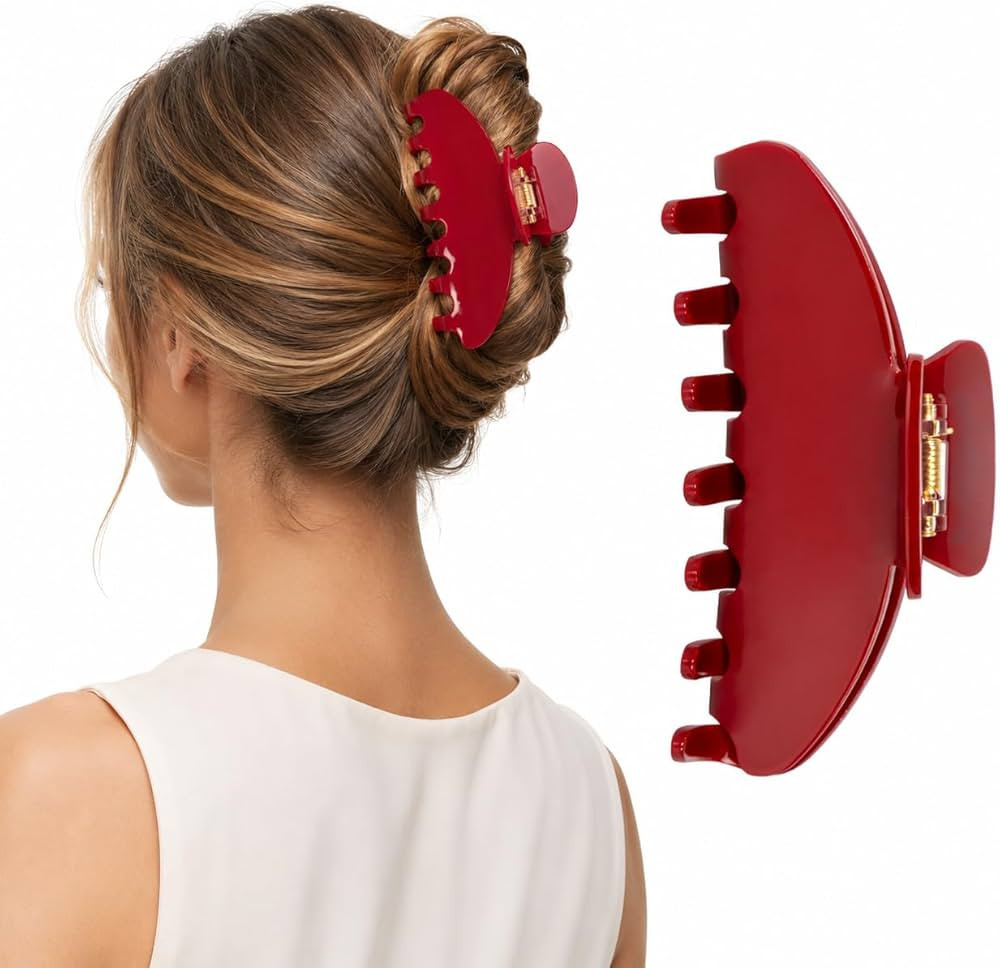 Hair Claw Clips for Women, 4-Inch Large Claw Clip for Thick Thin Hair, Strong Hold Red Hair Acces... | Amazon (US)