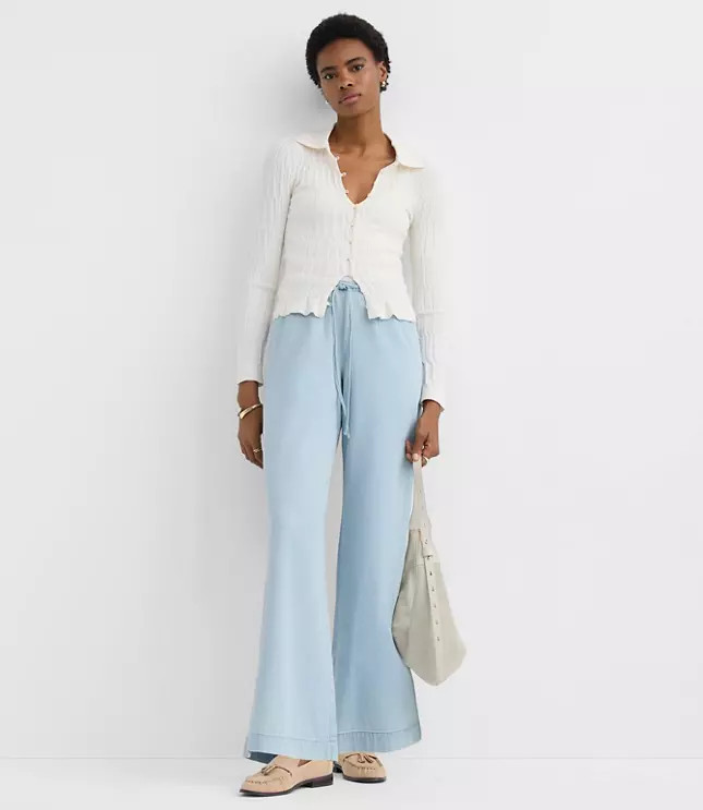 Sawyer Pull On Pants in Chambray | LOFT