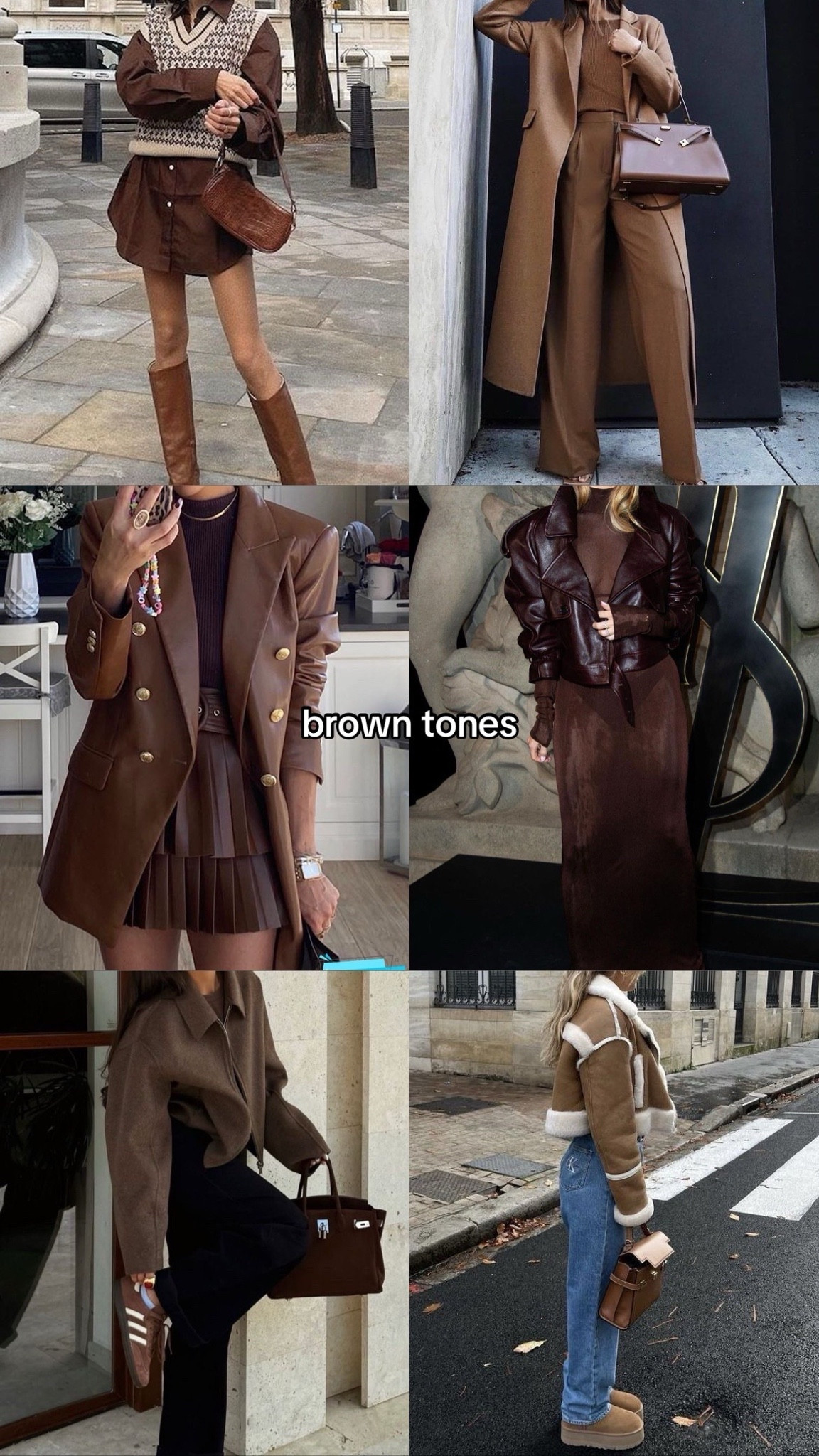 All brown everything for fall! Easy to recreate and makes any look chic and expensive looking!

Monochromatic outfits, brown tones, fall outfits, chic fall outfit 

#LTKStyleTip #LTKWorkwear #LTKSeasonal