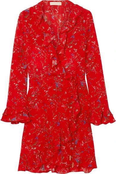 Paloma Blue - Fiesta Ruffled Floral-print Silk Wrap Dress - Red | NET-A-PORTER (UK & EU)