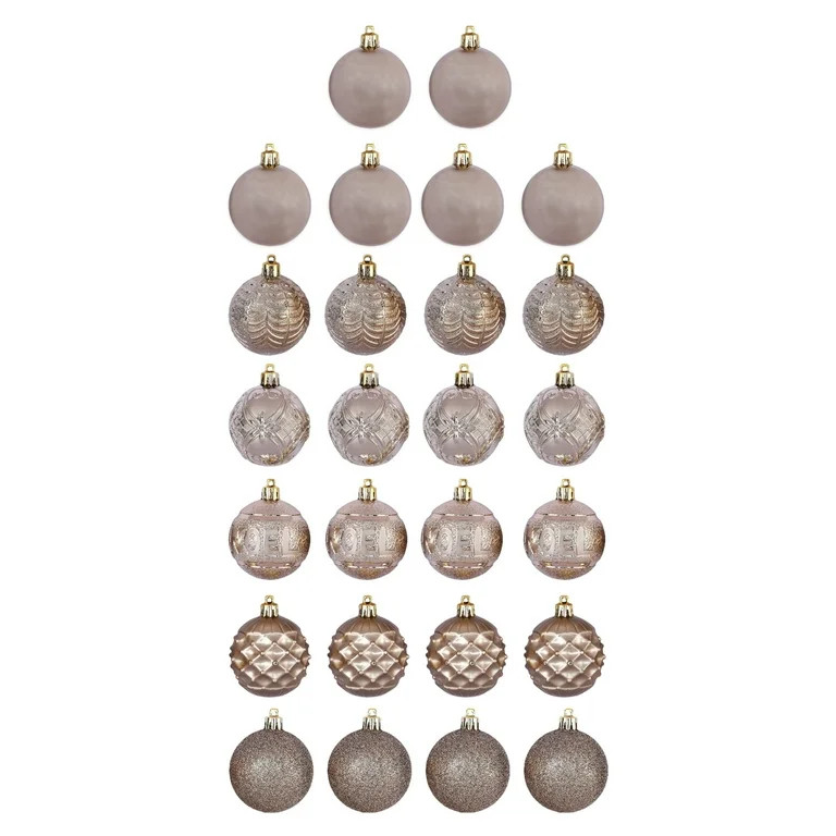 Champagne Shatterproof Christmas Ornaments, 26 Count, by Holiday Time | Walmart (US)