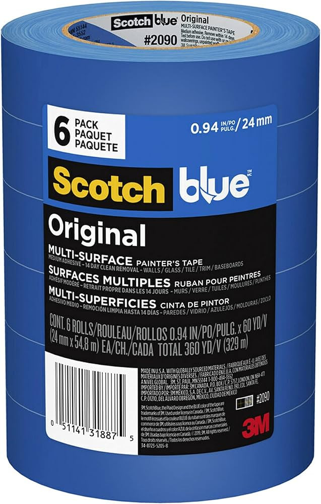 ScotchBlue Original Multi-Surface Painter's Tape, Blue, Paint Tape Protects Surfaces and Removes ... | Amazon (US)