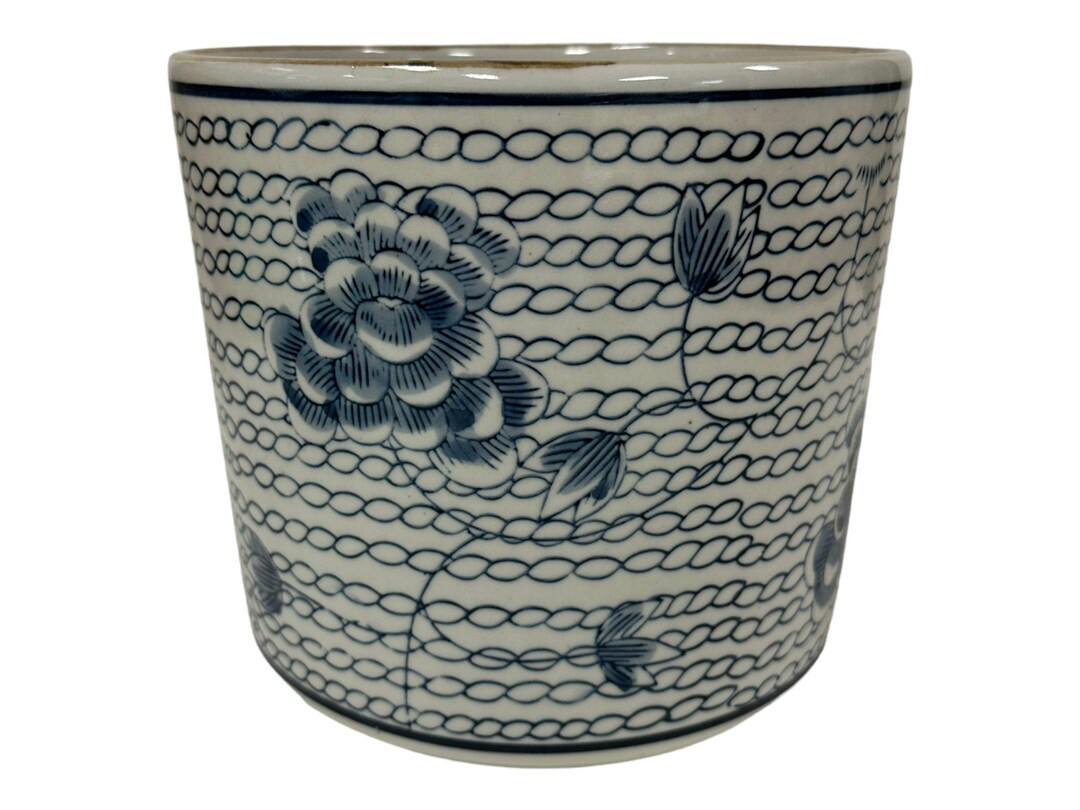 Blue and White Chrysanthemum Flower Orchid Pot Cachepot | Etsy (US)