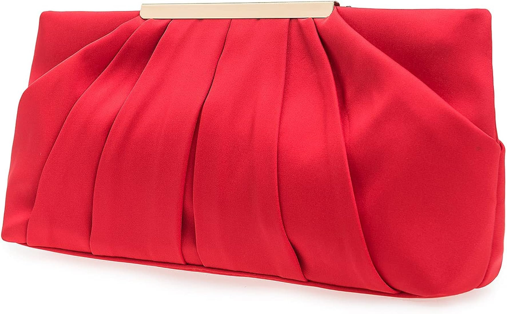 CHARMING TAILOR Clutch Evening Bag Elegant Pleated Satin Formal Handbag Simple Classy Purse for W... | Amazon (US)