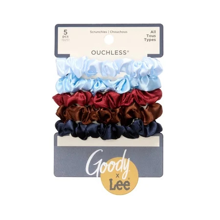 Goody x Lee Satin Thin Hair Scrunchies, No Damage, All Hair Types, 5 Pack | Walmart (US)