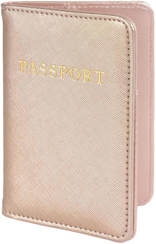 2pcs Passport Covers Holder Travel Wallet Passport Case for Women and men (Pink & Purple) | Amazon (US)