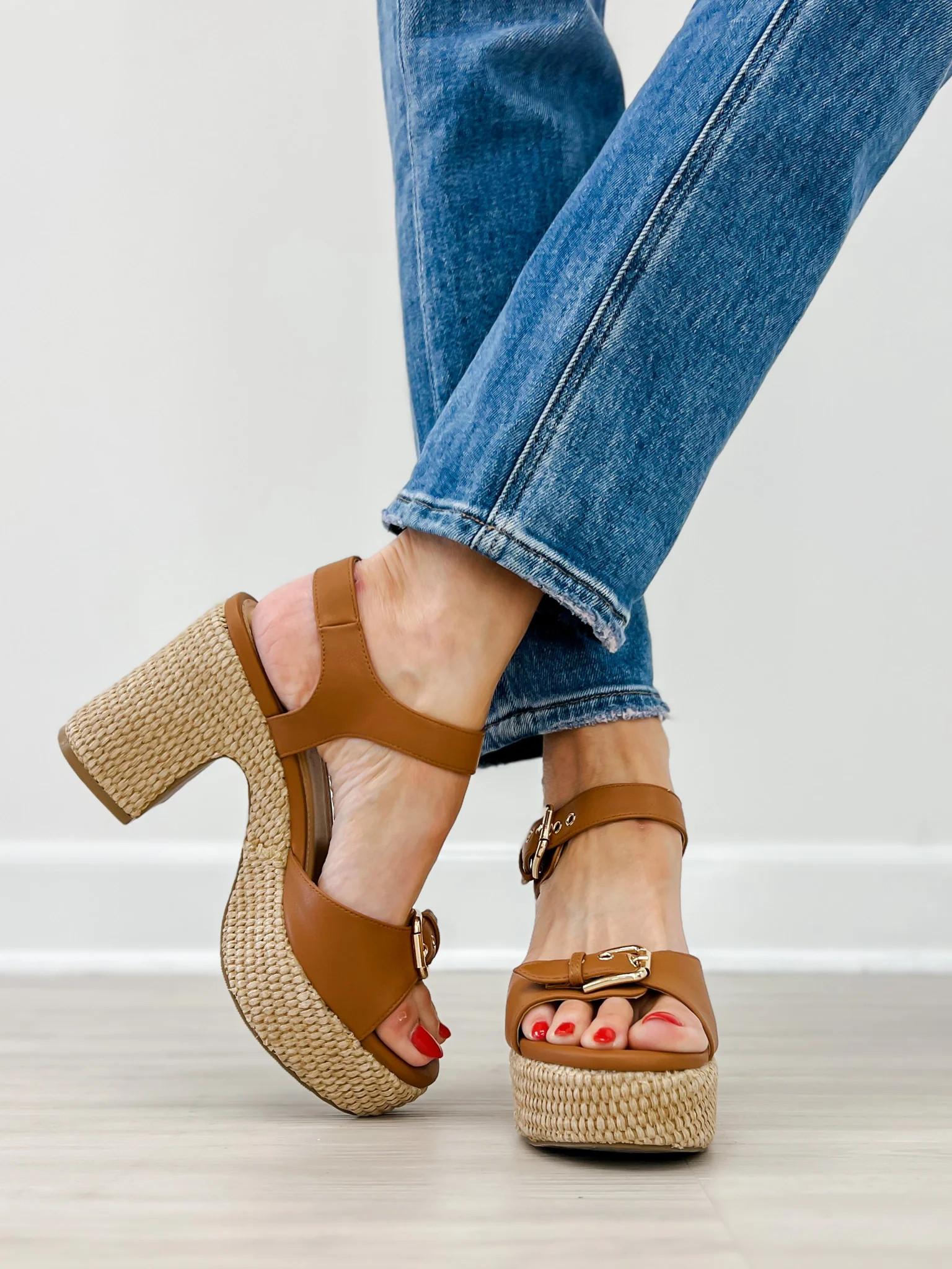Corkys Daddys Money Platform Wedges in Tan | Emma Lou's Boutique