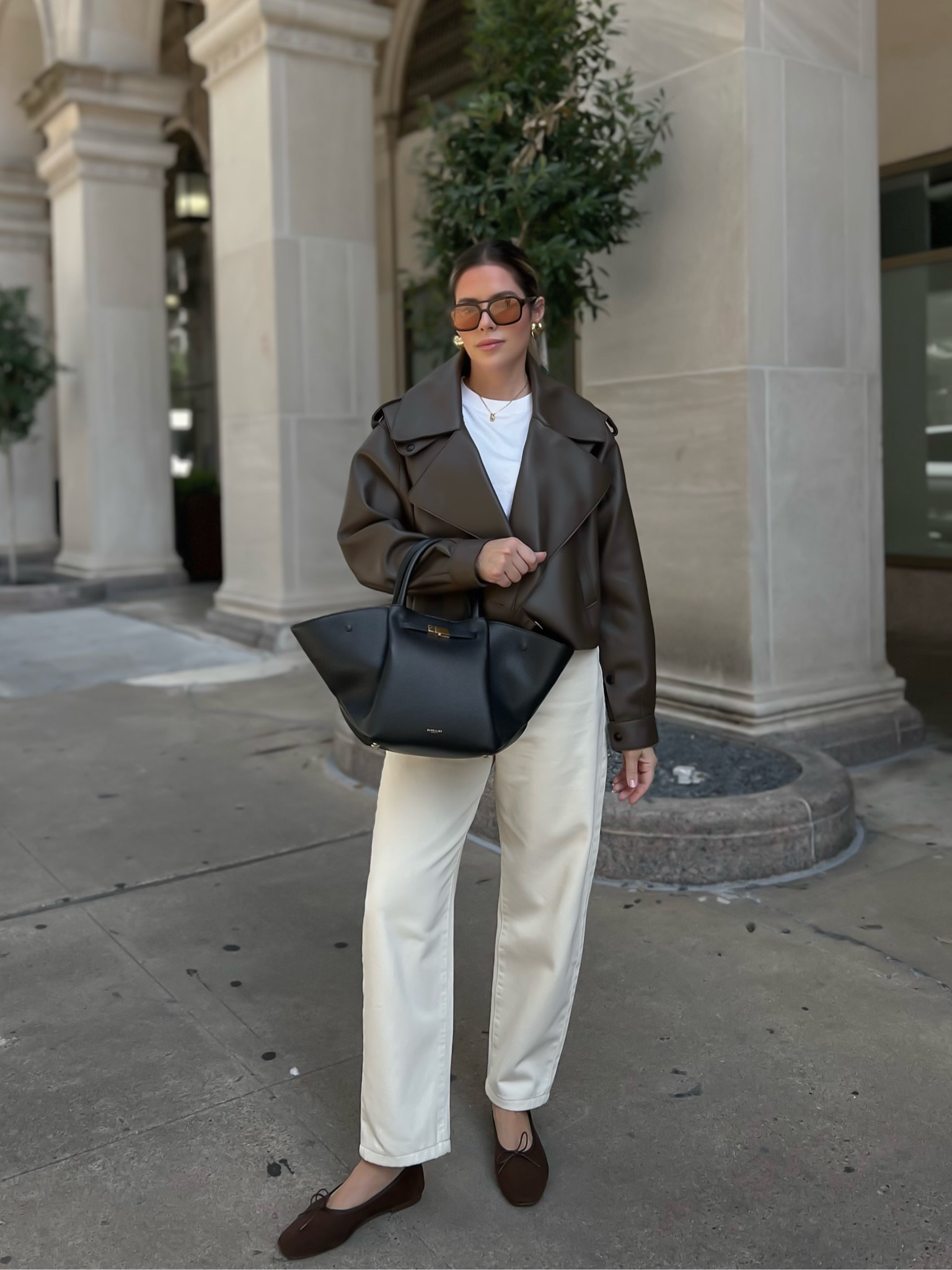 Brown leather jacket by Jane and tash, linked a similar style🤎

#LTKSeasonal