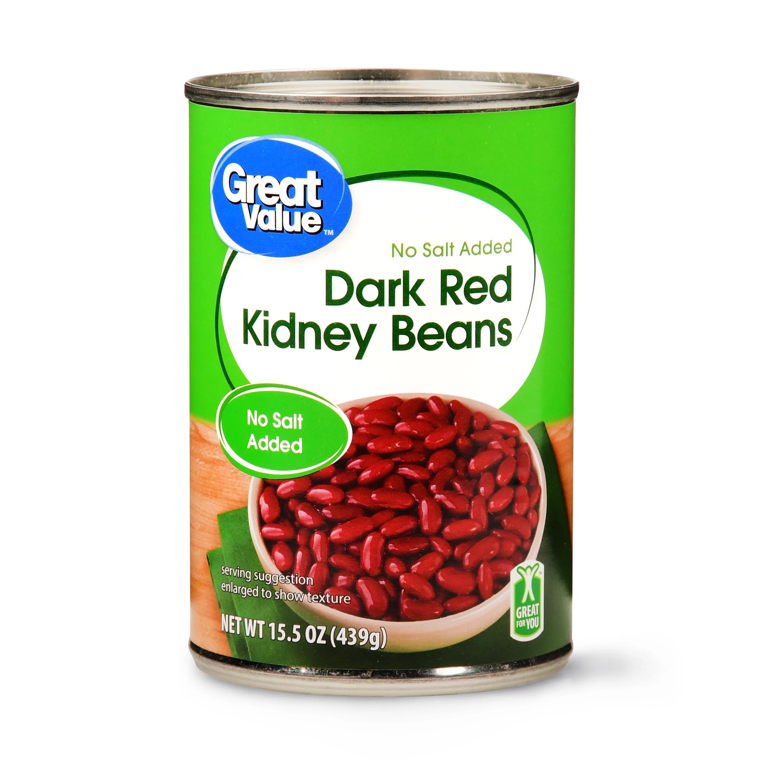 Great Value Dark Red Kidney Beans, No Salt Added, 15.5 oz | Walmart (US)