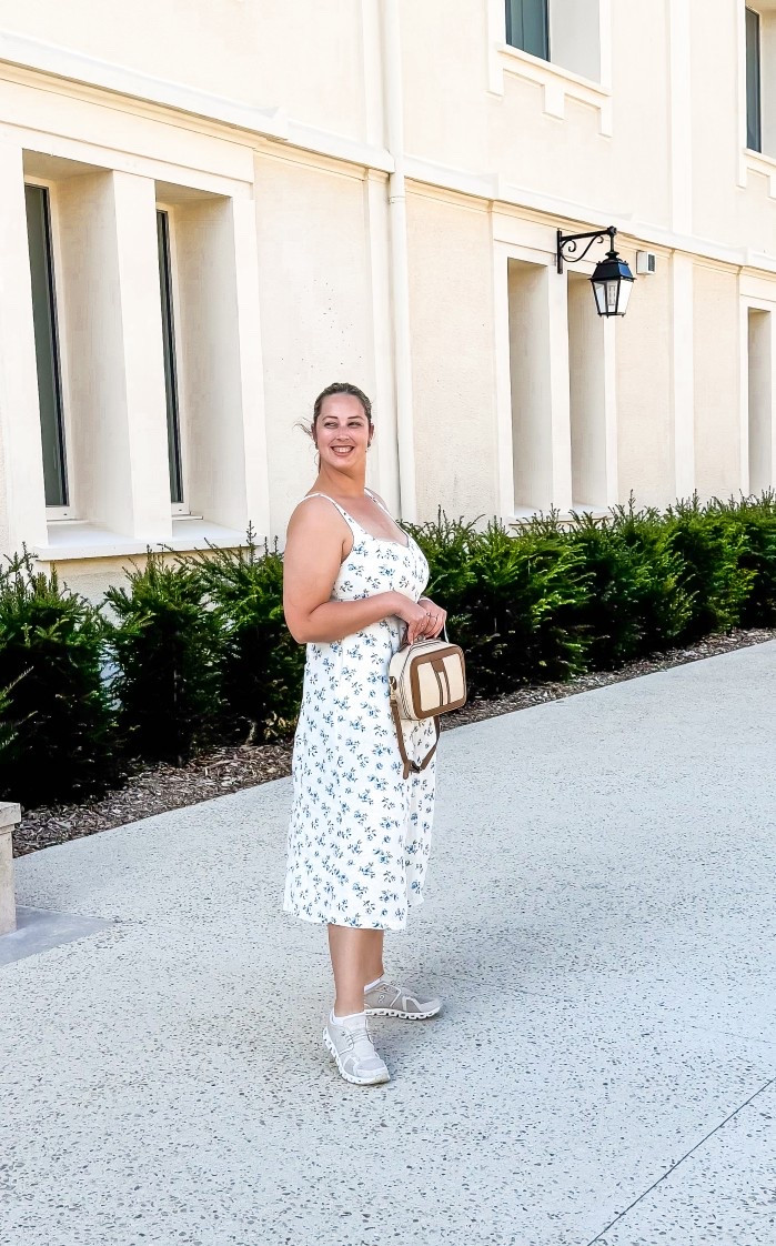 Paris day 5 outfit - old navy midi sweat heart neckline blue floral dress (size large or 10), on cloud x 5 white sneakers (size 9 1/2) and amazon crossbody RSID safe bag

Midsize, old navy finds, Amazon finds, affordable outfit, coastal outfit, casual outfit, effortless style, grand millennial style 

#LTKTravel #LTKFindsUnder50 #LTKMidsize