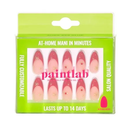 PaintLab Red Celestial Almond Shape Reusable Press-on Nails, 30 Count | Walmart (US)