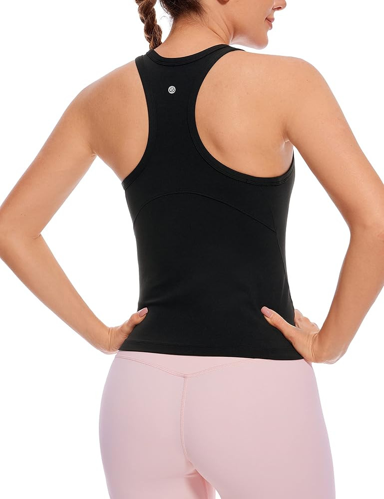 CRZ YOGA Butterluxe Womens Racerback Tank Top High Neck Workout Tops Athletic Sleeveless Top Cami... | Amazon (US)