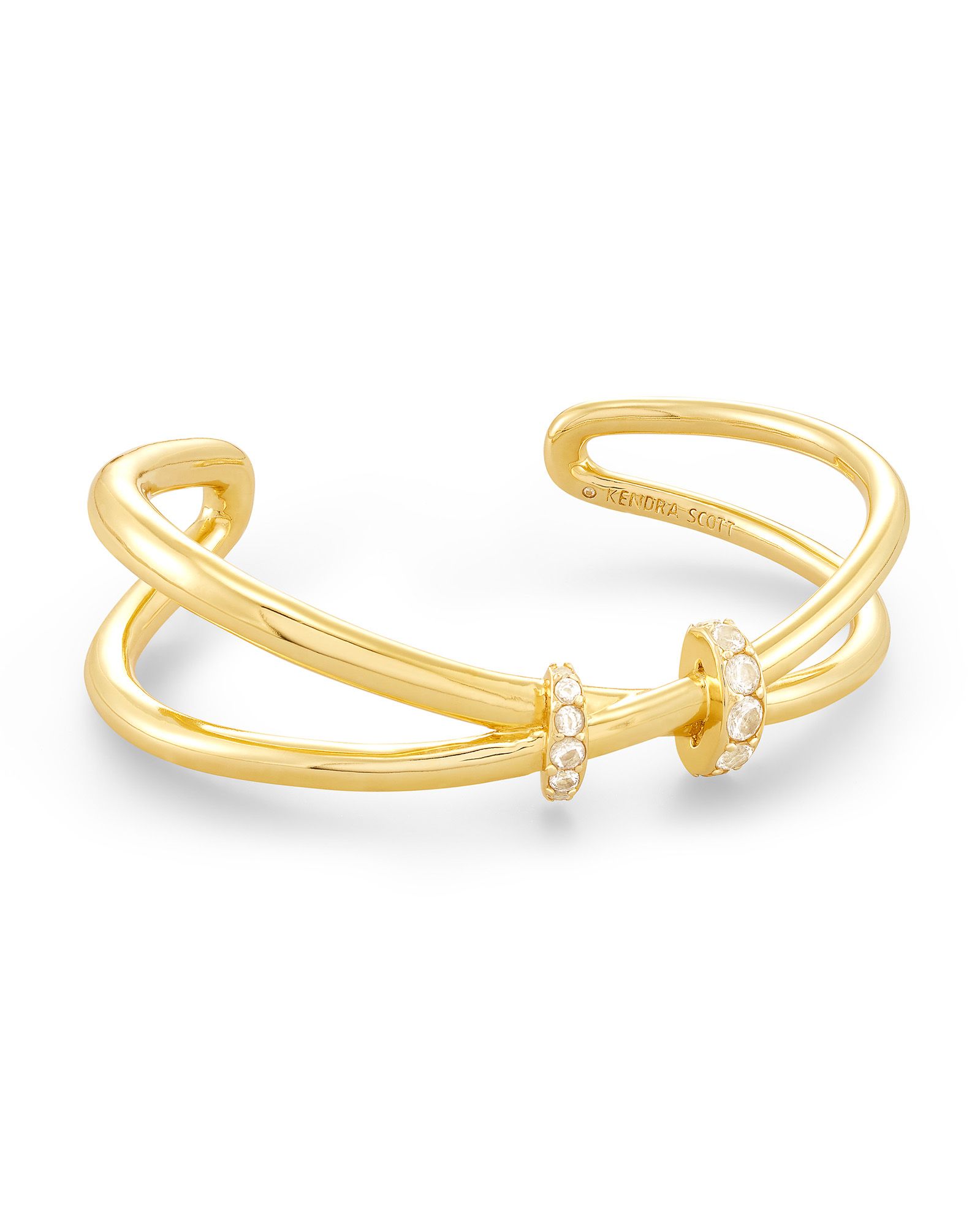 Livy Gold Cuff Bracelet in White Crystal | Kendra Scott | Kendra Scott