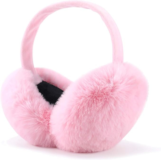 LCXSHYE Winter Ear muffs Faux Fur Warm Earmuffs Cute Foldable Outdoor Ear Warmers For Women Girls | Amazon (US)