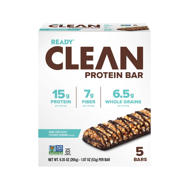 Ready Clean Protein Bar, Dark Chocolate & Coconut Almond, 5 Count Bars | Walmart (US)
