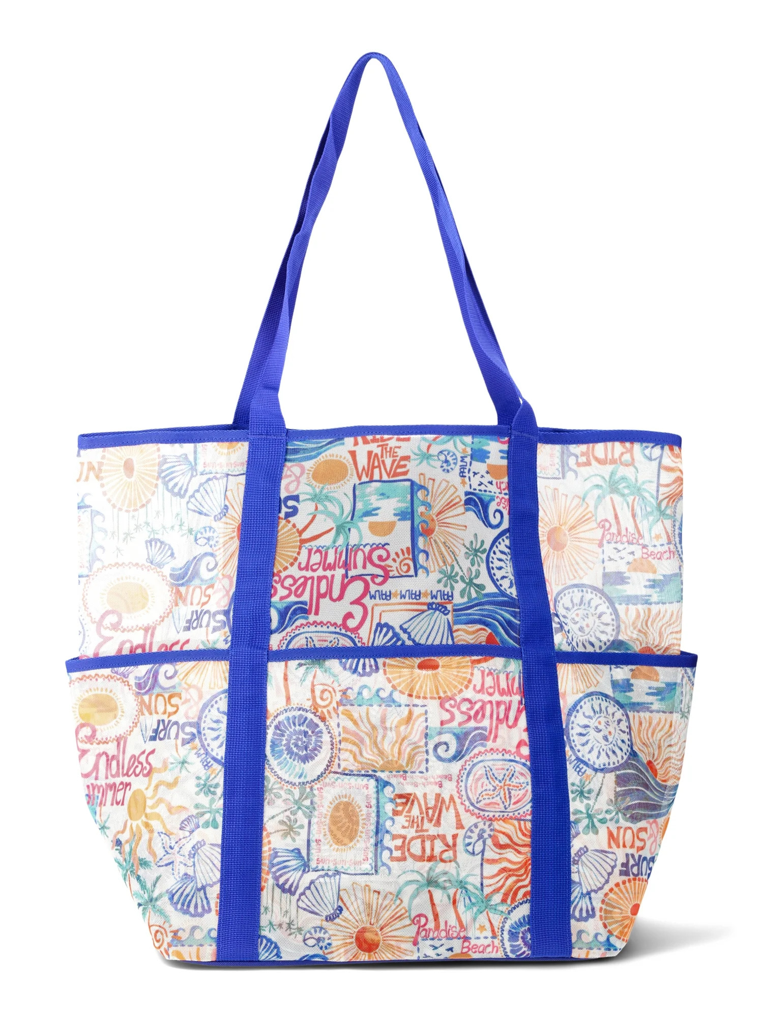 No Boundaries Mesh Beach Tote Bag, Women's, Endless Summer | Walmart (US)