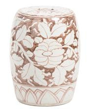 13X18 Porcelain Ashley Moka Flower Leaf Decorative Stool | TJ Maxx