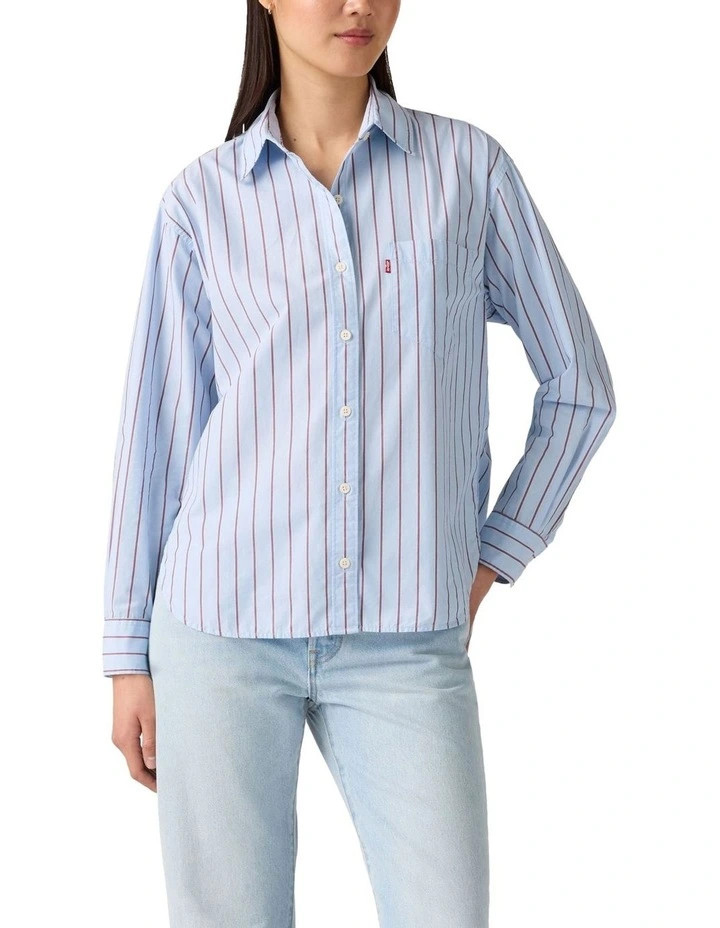 Harlie Boyfriend Shirt in Chambray Blue | Myer