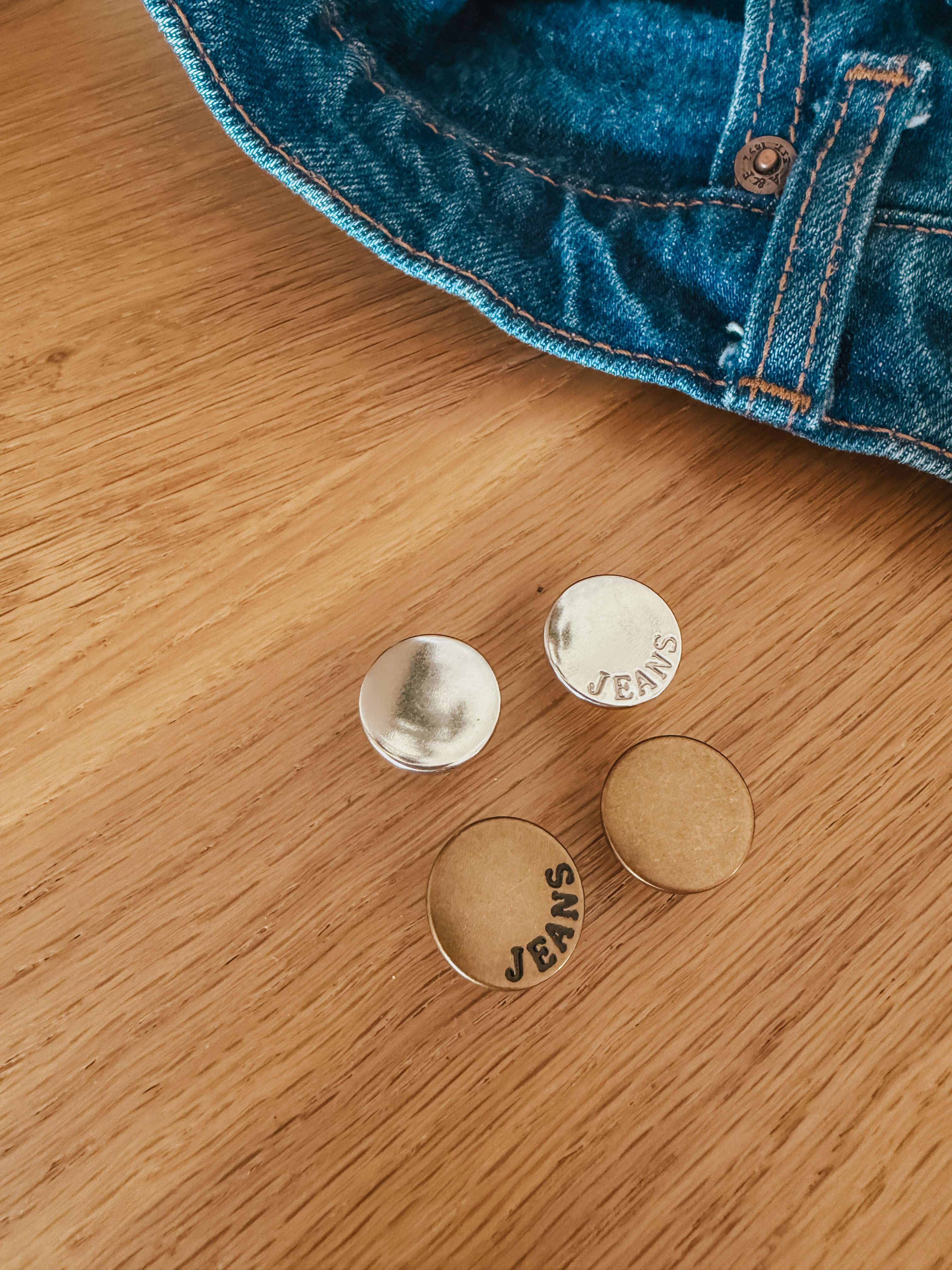 These extra buttons are the easiest way to fix jeans or pants that are too loose in the waist or have a back gap. Just snap one on wherever you need it for a more customized fit. No sewing, no permanent changes, and it only takes a few seconds. 

 #LTKvlog