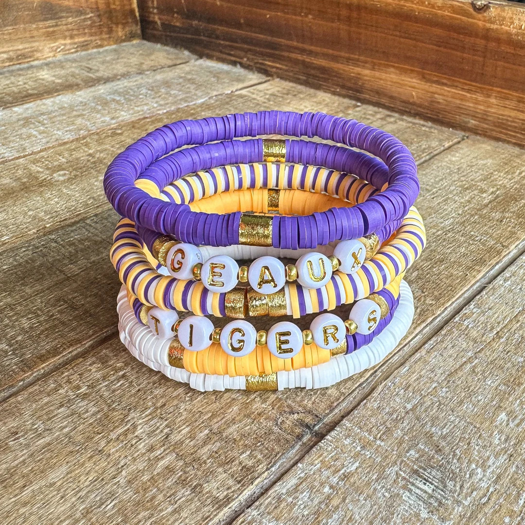 LSU Game Day Bracelets - Etsy | Etsy (US)