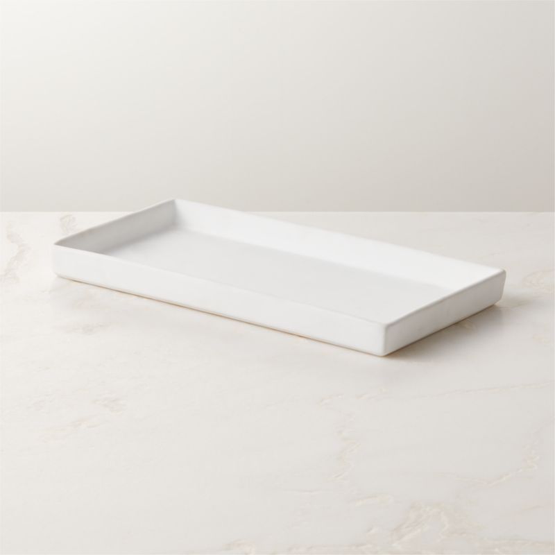 White Rubber Coated Modern Vanity Tray + Reviews | CB2 | CB2