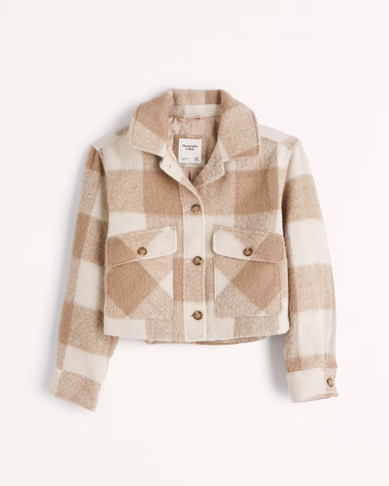Cropped Cozy Shirt Jacket | Abercrombie & Fitch (US)
