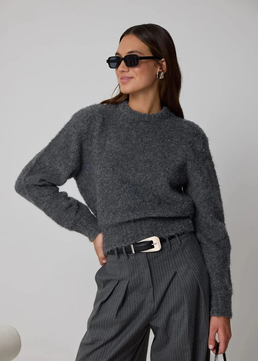 BOUCL\u00c9 KNIT - DARK GREY | WAT The Brand